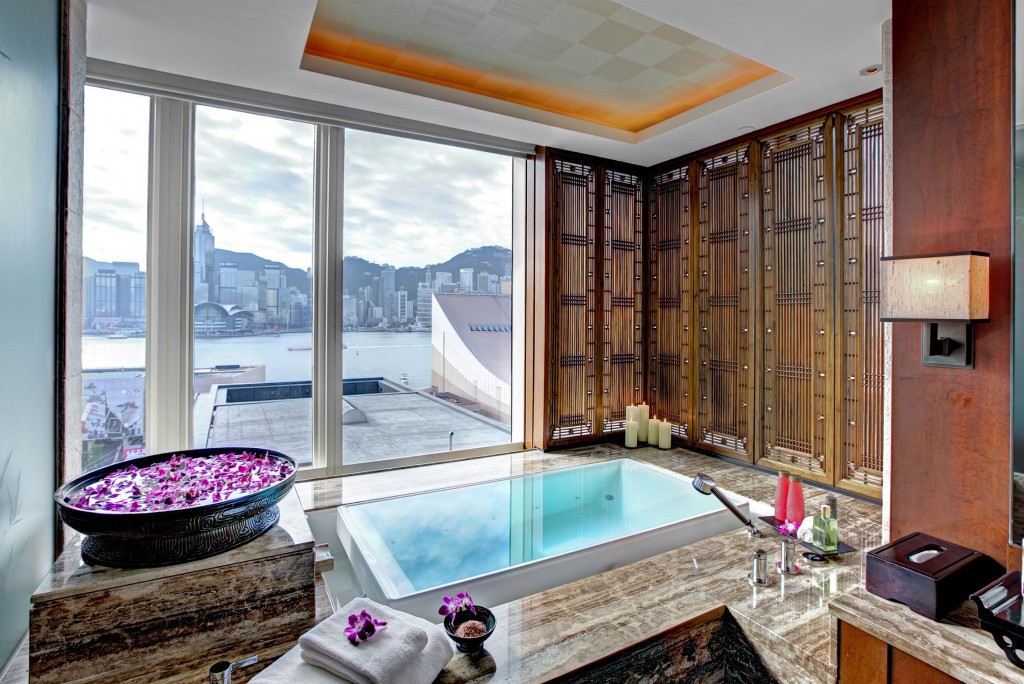 The Peninsula Spa overlooks the Victoria Harbour